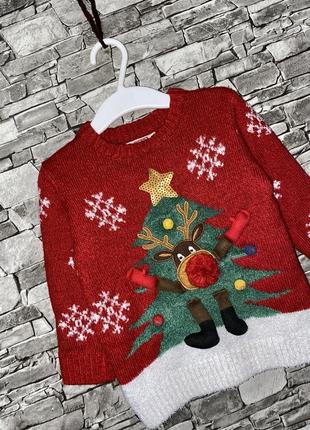 Свитер, теплый свитер, новогодний свитер, новогодний свитер с оленем2 фото