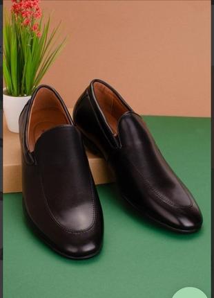 Стильные черные мужские туфли без шнуровки классические модные