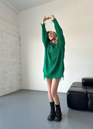 Туника платье свитер рваная тёплая вязаная рванка чёрная синяя малиновая розовая зелёная молочная бежевая кофта кардиган блуза рубашка6 фото