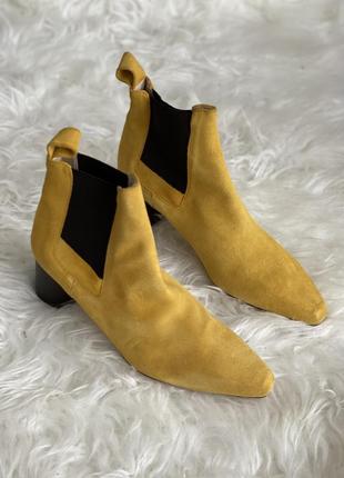 Стильные ботинки zara, желтого цвета.6 фото