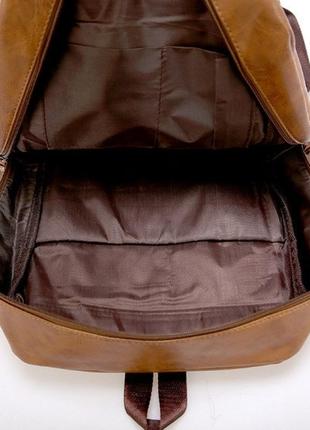 Качественный мужской городской рюкзак на плечи, модный стильный ранец экокожа10 фото
