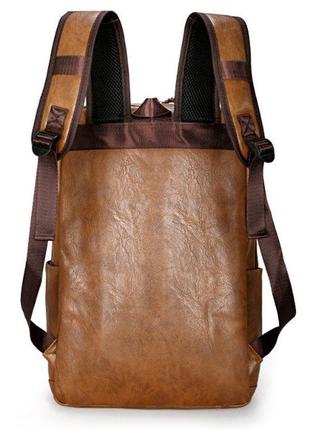 Качественный мужской городской рюкзак на плечи, модный стильный ранец экокожа9 фото