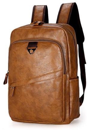 Качественный мужской городской рюкзак на плечи, модный стильный ранец экокожа5 фото