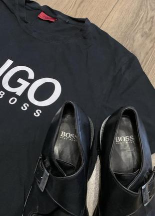 Классика неподвластная времени - кожаные туфли на пряжке hugo boss (италия) оригинал  hugo boss4 фото