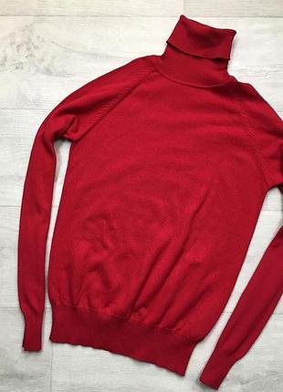 Базовый красный гольф, кофта с горлом, высокий воротник стиль zara реглан