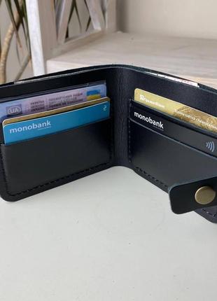 Мужской черный кошелек бумажник для карт купюр classic 2.0 black capri5 фото