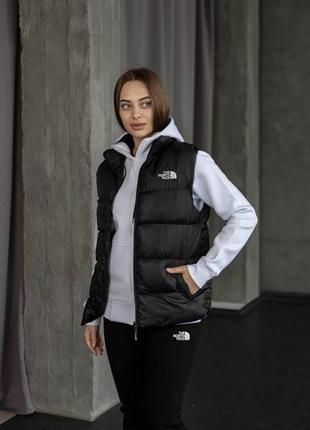 Жилетка женская осенняя весенняя the north face до 0°с черная | безрукавка демисезонная норт фейс6 фото