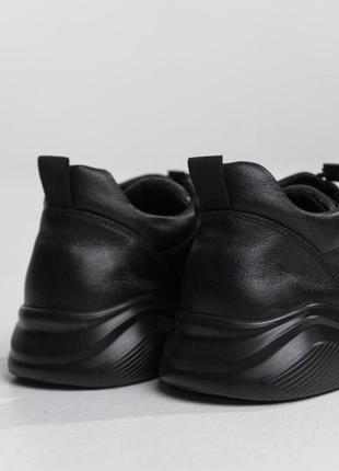 Мужские кроссовки из натуральной кожи осенние весенние bend черные | кеды кожаные весна осень3 фото
