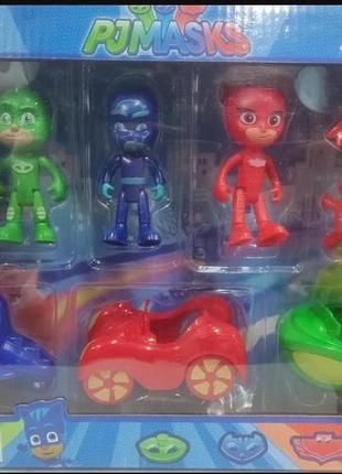 Ігровий набір фігурок герої в масках pj masks 4 шт. машинки