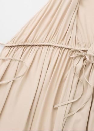Струящееся коричневое платье на запах от uniqlo7 фото