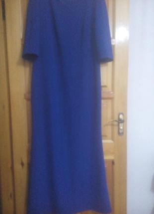 Платье в пол цвет электрик