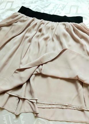 Сатиновая кремовая юбка,5 фото
