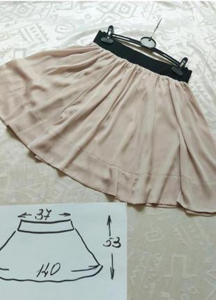 Сатиновая кремовая юбка,3 фото