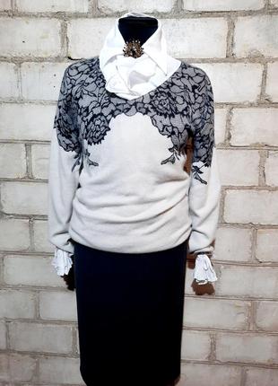 Кашемир джемпер пуловер принт