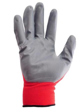 Рукавички intertool - з нітриловим покриттям 10" (червоно-сіра) 12 шт. від магазину style & step