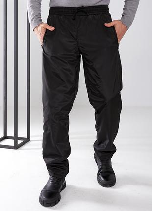 Чоловічі зимові штани з плащової тканини на флісі, батали, розміри 60 і 62 (1625б)1 фото
