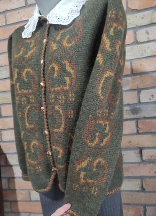 Австрия винтажная кофта свитер кардиган шерсть шерсть9 фото