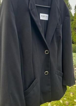 Marcona / стильний чорний піджак з вовною design exclusiv 50-52 розмір5 фото