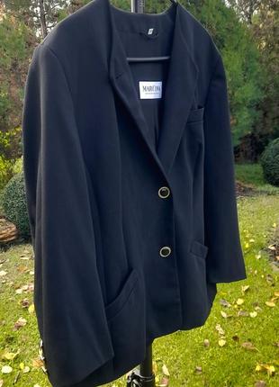 Marcona / стильний чорний піджак з вовною design exclusiv 50-52 розмір3 фото