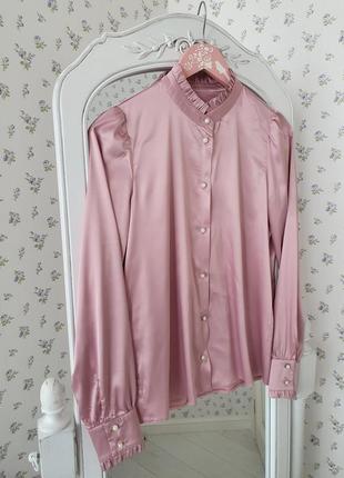 Шёлковая блуза цвета пыльной розы