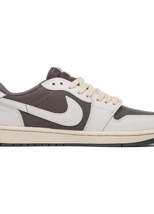Чоловічі кросівки nike air jordan 1 low og x travis scott “reverse mocha”