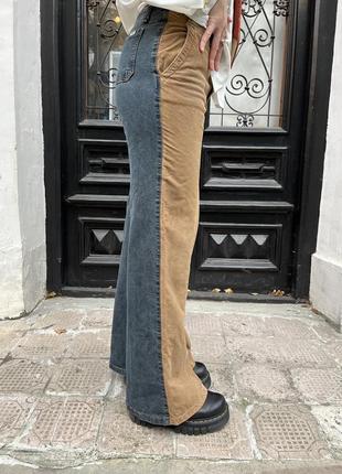 Вельвети джинси 2в1 клеш кльош широкі джинси