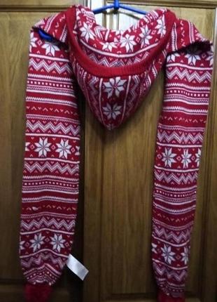 3 дня!шарф-капюшон алто/башок/худ/снуд/капор женский/трикотажный капор узор снежинки