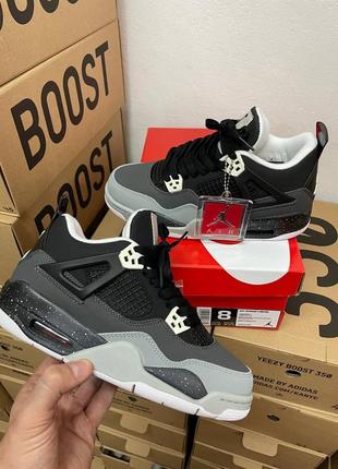 Кросівки nike jordan 4 black grey black3 фото