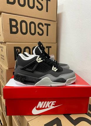 Кросівки nike jordan 4 black grey black7 фото