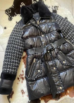 Шикарная теплая куртка, с поясом, стильная курточка от river island1 фото
