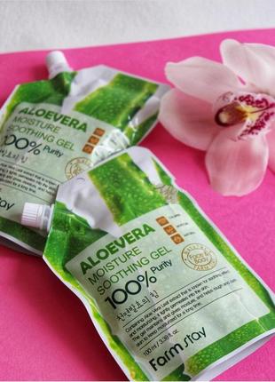 Гель алое aloevera moisture soothing gel farm stay1 фото