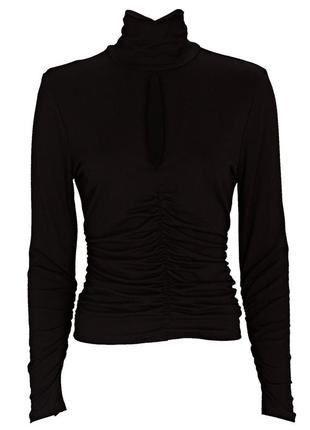 Черный гольф zara с вырезом и драпировкой | обмен возможен