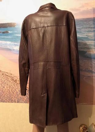 Плащ пальто-тренч куртка натур шкіра mauritius дизайнерський6 фото