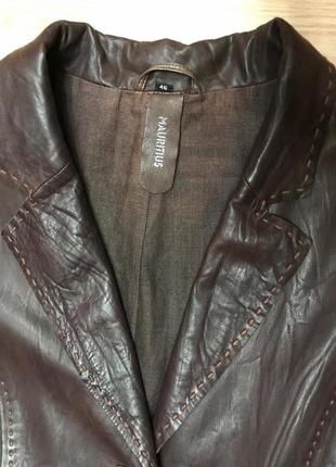 Плащ пальто-тренч куртка натур шкіра mauritius дизайнерський4 фото
