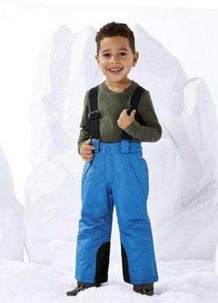 Зимові мембранні лижні  штани хлопчик блакитні 86-92см