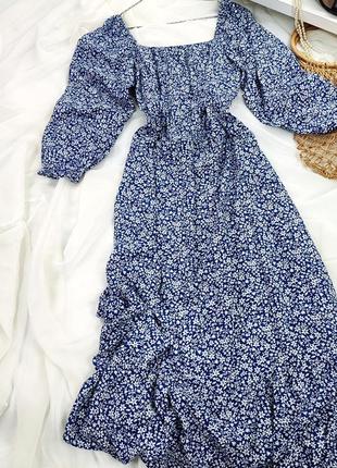 Синя сукня в квітковий принт f&f1 фото