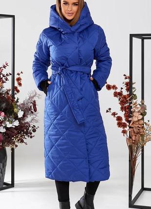 Стеганое зимнее зимнее пальто. стильное зимнее пальто на силиконе 2506 фото