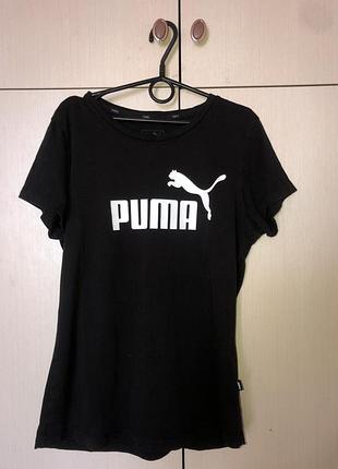 Футболка черная каттон базовая puma ritmo оригинал из лого органическая