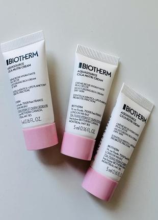 Мініатюра крему для обличчя biotherm aquasource cica nutri, 5 мл