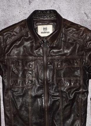 Mabrun leather jacket (мужская кожаная куртка наппа мабрун италия )2 фото