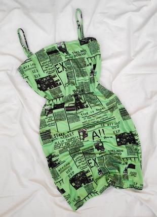 Яскраве плаття в газетний принт ✨ shein ✨ мінісукня в газетному стилі поп арт2 фото