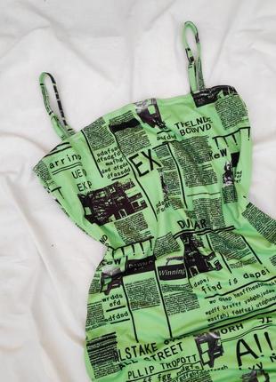 Яскраве плаття в газетний принт ✨ shein ✨ мінісукня в газетному стилі поп арт3 фото