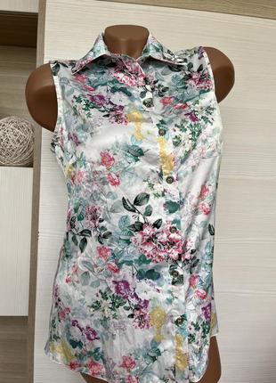 Блуза женская шелковая в принт распродаж! s-m select