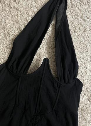 Чорна котонова сукня від prettylittlething з корсетом xl