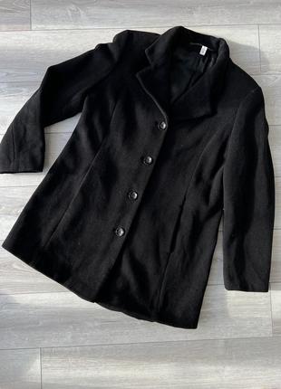 Короткое кашемировое пальто шерстяное черное короткое пальто женское m кашемировый жакет удлиненный1 фото