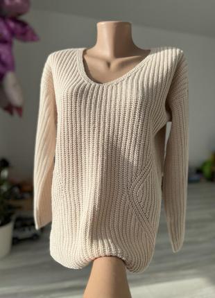 Джемпер вязаный удлиненный вязаный свитер с разрезами нежный свитер s-m3 фото