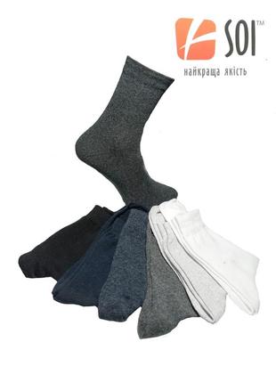 Шкарпетки чоловічі soi класичні світло-сірі3 фото