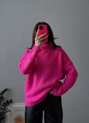 Capsule свитер розовый яркий оверсайз женский4 фото