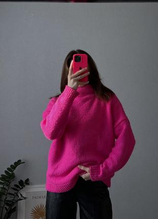 Capsule свитер розовый яркий оверсайз женский6 фото