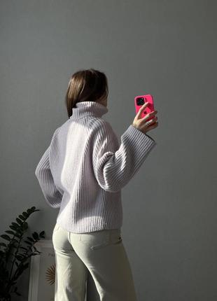 H&amp;m свитер h&amp;m женский фиолетовый лавандовый базовый толстой вязки н&amp;м5 фото